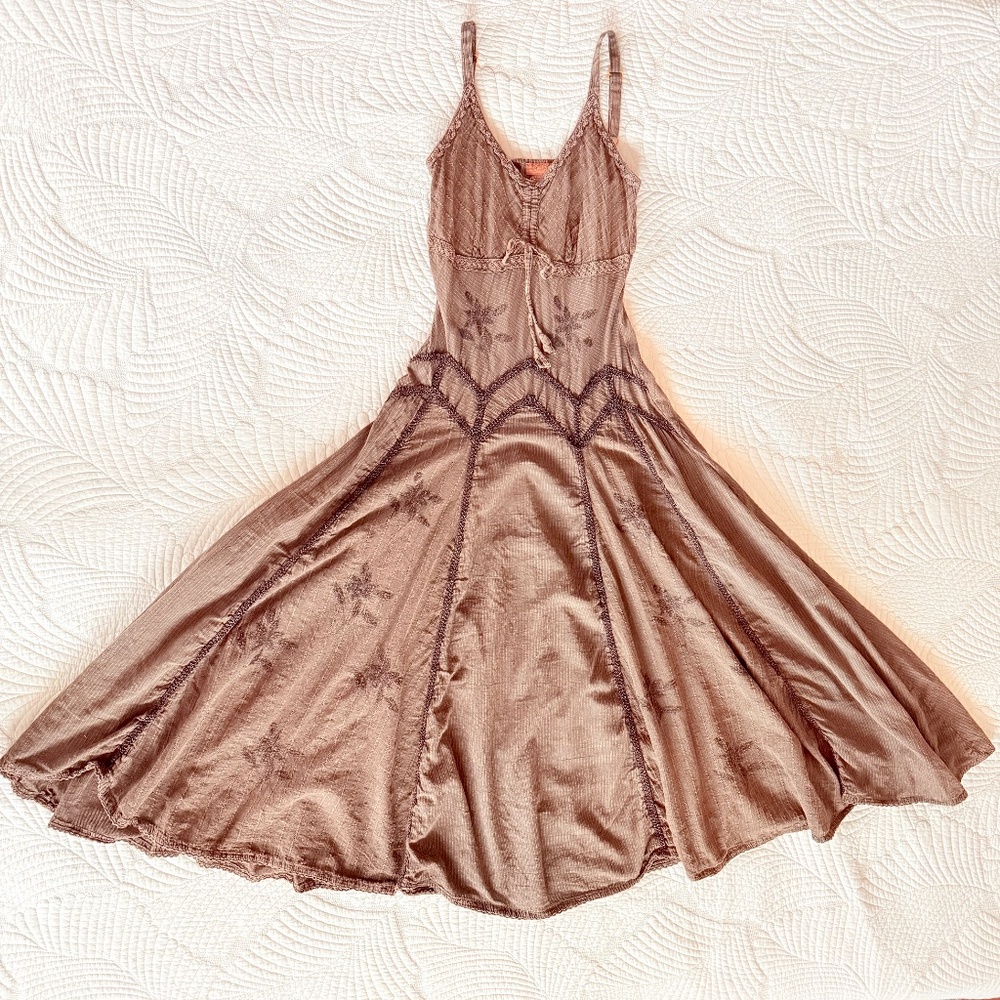 Scully Boho Cottagecore Hippie Western 100% Cotton Flowy Midi Dress Size S - Picture 11 of 16